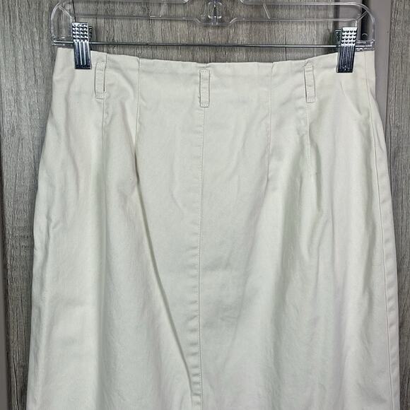 Talbots Cream Button Front Long Pencil Skirt Women's 8 - Picture 5 of 10